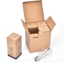 Wedna Vintage Edison LED Filament Light Bulbs Screw, 6W E27 ST64 Pack of 4