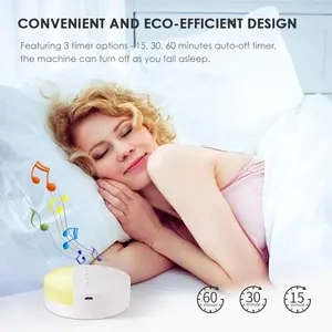 White Noise Machine Baby Sleep Sound Machine with Night Light 20 Music USB Rechargeable 