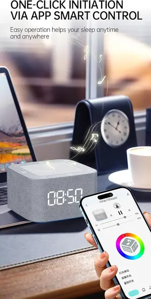 White Noise Sleep Therapy Machine Memory Function Bluetooth App Controller 32+ Soothing Sounds Alarm Clock 