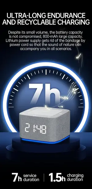 White Noise Sleep Therapy Machine Memory Function Bluetooth App Controller 32+ Soothing Sounds Alarm Clock 