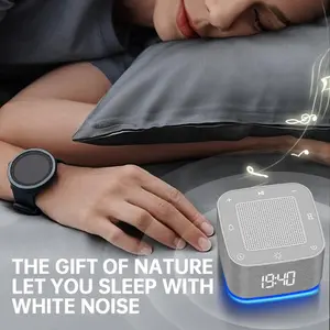 White Noise Sleep Therapy Machine Memory Function Bluetooth App Controller 32+ Soothing Sounds Alarm Clock 