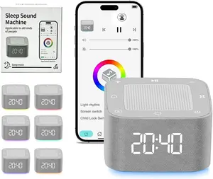 White Noise Sleep Therapy Machine Memory Function Bluetooth App Controller 32+ Soothing Sounds Alarm Clock 