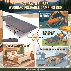 Wuqibao Foldable Camping Bed Lightweight 6.2x2.3 Feet