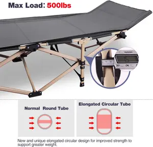Wuqibao Foldable Camping Bed Lightweight 6.2x2.3 Feet