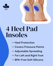 YogaMedic Heel Shoe Pads- 2 Pairs (4 Pcs) of Heel Gel Cups for Comfort, Plantar Fasciitis, Achilles Tendonitis & Heel Spur Pain- Cushion Heel Support- Reduce Pressure & Pain Inserts Cups (Size: 35-39)