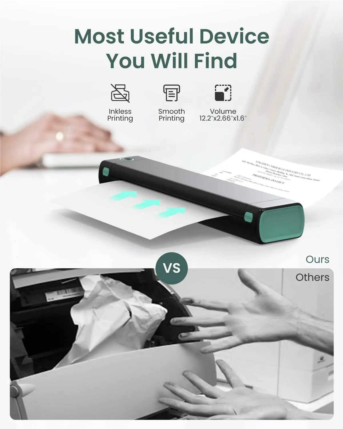 Phomemo Portable Thermal A4 Printer Wireless M08F-Letter Bluetooth Mobile Printer