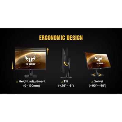 ASUS TUF Gaming VG27VQ 27” Curved Monitor, 1080P Full HD, 165Hz (Supports 144Hz), Freesync, 1ms, Extreme Low Motion Blur, Eye Care, DisplayPort HDMI,Black