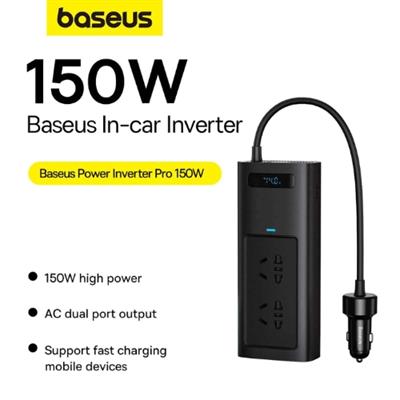 Baseus Car Inverter DC 12V to AC 220V 150W Auto Converter Type-C USB Fast Charging Charger EU Socket Car Inverter Power Adapter