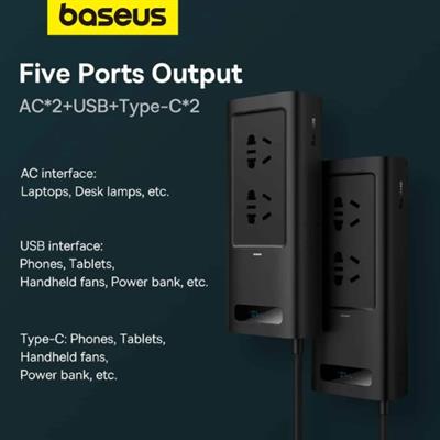Baseus Car Inverter DC 12V to AC 220V 150W Auto Converter Type-C USB Fast Charging Charger EU Socket Car Inverter Power Adapter