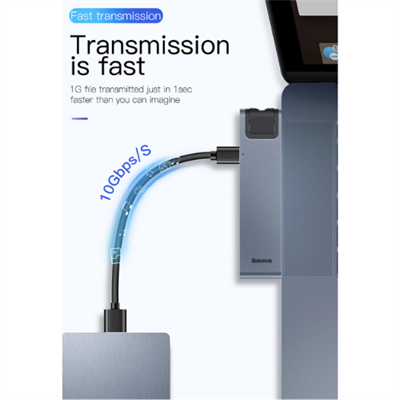 Baseus Thunderbolt C+ Pro 7 in 1 Smart Hub, Docking Station, Ethernet, PD, HDMI, USB 3.0, SD Card 