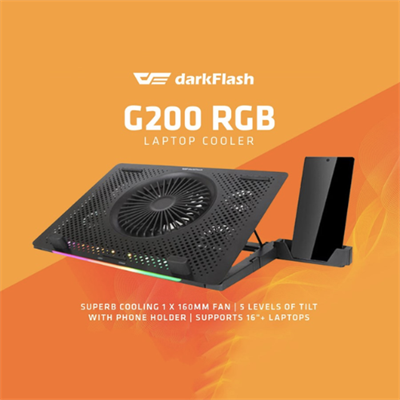 Darkflash G200 Plus RGB Laptop Cooling pad with Mobile stand - upto 17 inch laptops
