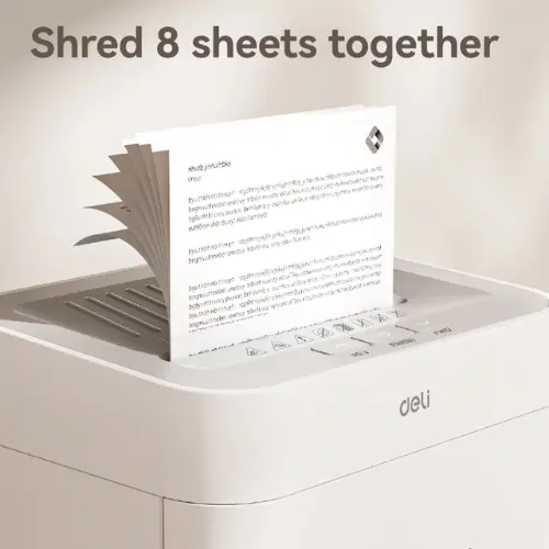 Deli ET058 8-Sheet Micro-Cut Paper Shredder | P-5 High-Security | 17L Bin | Ultra-Secure for Home and Office