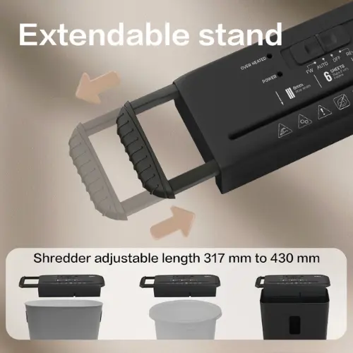 Deli ET102SC 6-Sheet Strip-Cut Paper Shredder | P-1 Security | 10L Bin | Home & Personal