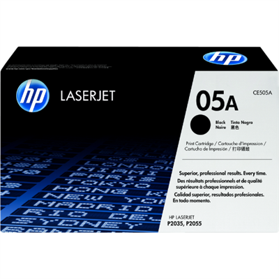 HP 05A Black Original LaserJet Toner Cartridge, CE505A