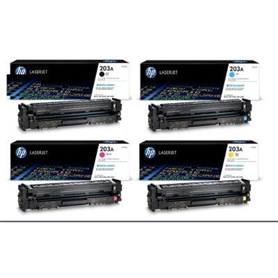 HP 203A Original Color Toner Set - Black CF540A, Cyan CF541A, Magenta CF542A, Yellow CF543A