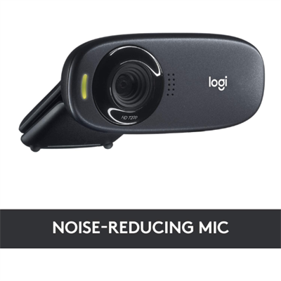 Logitech C310 HD Webcam with 720p Resolution, Auto Light Correction, Built-in Noise-Reducing Mic, and Universal Mounting Clip