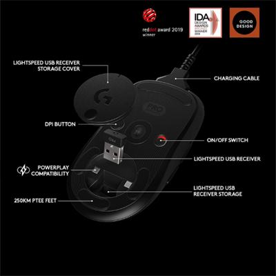  Logitech G PRO HERO Wired Gaming Mouse for Esports (Upto 25,600 DPI)