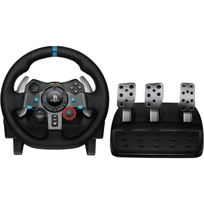 Logitech G29 Driving Force Racing Wheel with Dual-Motor Force Feedback, Hand-Stitched Leather Wheel, and Responsive 3-Pedal Unit for PS5, PS4, and PC