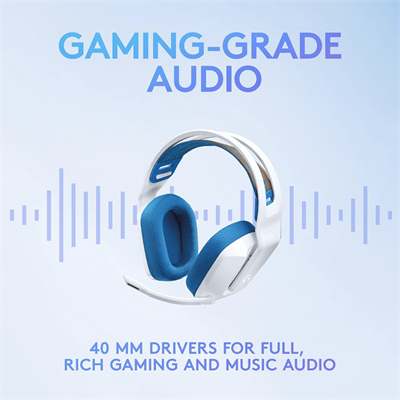 Logitech G335 Ultra-Light Wired Gaming Headset with Flip-to-Mute Mic - White