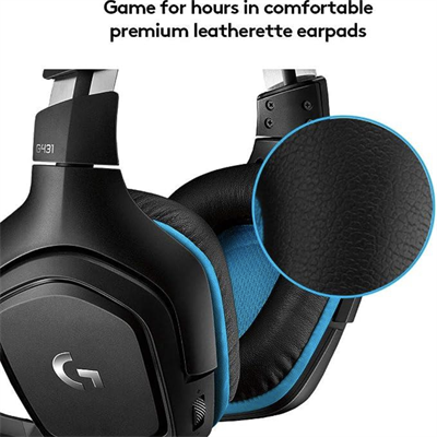 Logitech G431 7.1 Surround Sound Wired Gaming Headset with 50mm Drivers