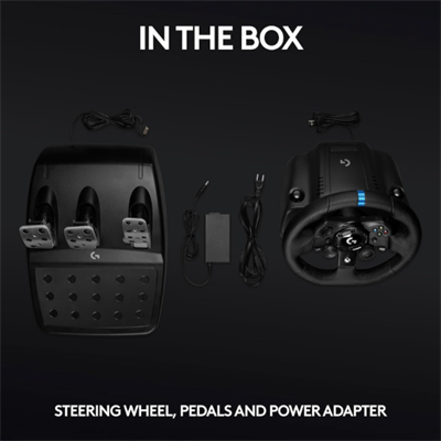 Logitech G923 TRUEFORCE Sim Racing Wheel and Pedals with Progressive Brake Pedal, Dual-Clutch Launch Control, and On-Wheel Game Controls