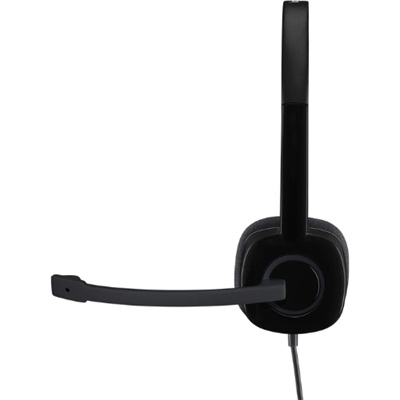 Logitech H151 Wired Stereo Headset with Single 3.5mm Jack, Rotating Mic, In-Line Volume & Mute Controls, and Noise-Cancelling