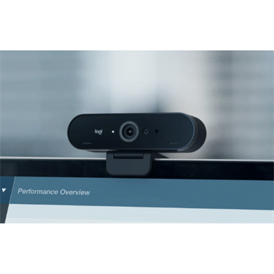 Logitech Brio 4K Ultra HD Webcam with RightLight 3 HDR, 5x Digital Zoom, Adjustable Field of View, and Windows Hello Support