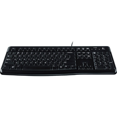 Logitech K120 Wired Keyboard for Windows, USB Plug-and-Play, Full-Size, Spill Resistant, Curved Space Bar, PC/Laptop - Black