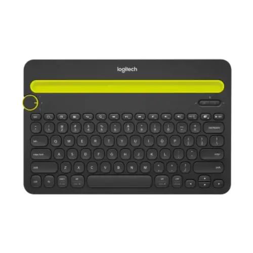Logitech K480 Bluetooth Multi-Device Keyboard with Easy-Switch Dial, Integrated Phone & Tablet Cradle, and Cross-Platform Compatibility