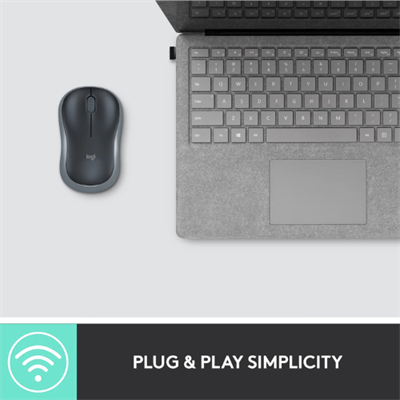 Logitech M185 Wireless Mouse with 2.4 GHz Nano Receiver, 12-Month Battery Life, 1000 DPI Optical Tracking, and Ambidextrous Design
