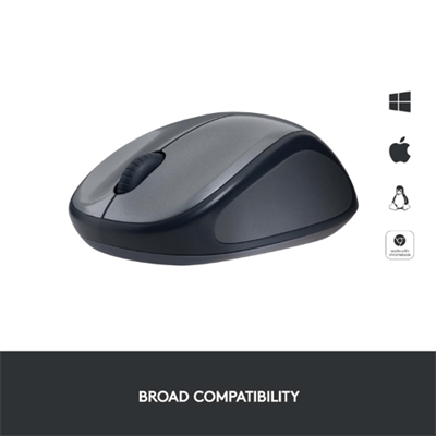 Logitech M235 Wireless Mouse with 2.4 GHz USB Receiver, 12-Month Battery Life, 1000 DPI Optical Tracking, and Compact Contoured Design