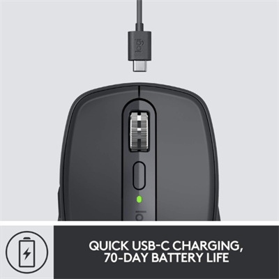 Logitech MX Anywhere 3 Compact Performance Wireless Mouse with MagSpeed Scrolling, Darkfield Tracking, Multi-Device Connectivity, and USB-C Charging