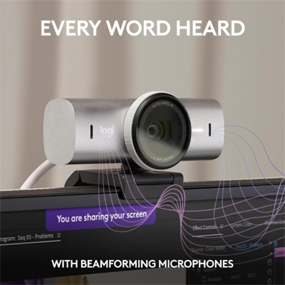 Logitech MX Brio 4K Ultra HD Webcam with Advanced Sensor, Show Mode, Manual Controls, and Integrated Privacy Shutter