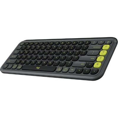 Logitech POP ICON Keys Wireless Bluetooth Keyboard, Comfortable Typing, Programmable Keys, Easy-Switch Between up to 3 Devices, for Laptop, Tablet, PC – Graphite and Green
