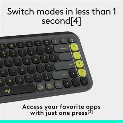 Logitech POP ICON Keys Wireless Bluetooth Keyboard with Customizable Action Keys, Multi-Device Connectivity, and Long Battery Life