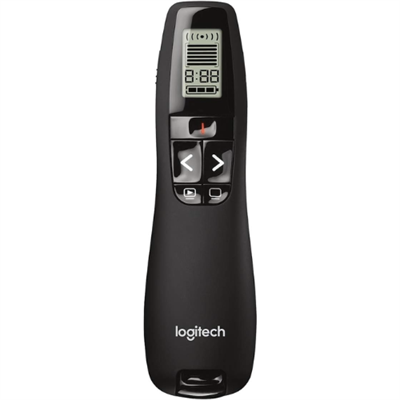 Logitech Professional Presenter R800 with Brilliant Green Laser Pointer, LCD Display Timer, 30m Wireless Range, and Vibrating Alerts