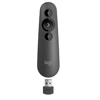 Logitech R500 Wireless Presenter with Dual Bluetooth & USB Connectivity, Red Laser Pointer, 20m Wireless Range, and Customizable Controls