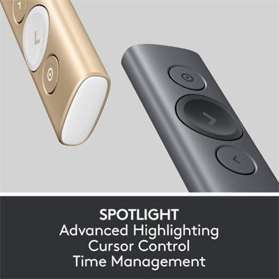 Logitech Spotlight Advanced Wireless Presentation Remote with Digital Pointer, Smart Timer, Dual Connectivity, and Fast Recharge