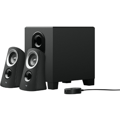 Logitech Z313 2.1 Speaker System with 25W RMS, Compact Subwoofer, Wired Control Pod, and Headphone Jack