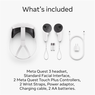 Meta Quest 3 Breakthrough Mixed Reality VR Headset - 128GB - White