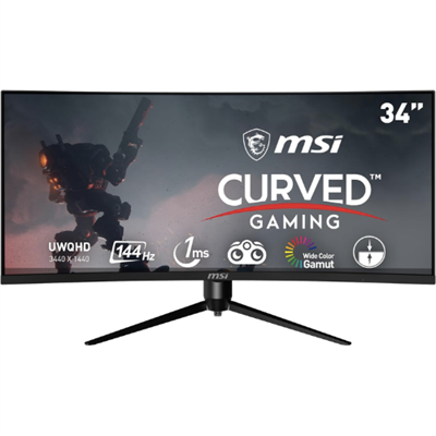 MSI Optix MAG342CQR 1500R Curvature 21:9 Aspect Ratio Narrow Bezel 1ms 3440 x 1440 (UWQHD) 144Hz Refresh Rate Tilt/Swivel/Height/Pivot Adjustment 34" AMD Freesync Ultrawide Gaming Curved Monitor