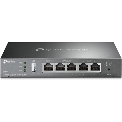 TP-Link ER605 V2 Wired Gigabit VPN Router | Up to 3 WAN Ethernet Ports + 1 USB WAN | SPI Firewall SMB Router | Omada SDN Integrated | Load Balance | Lightning Protection
