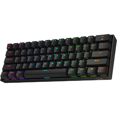 Redragon K530 Pro Draconic 60% Wireless RGB Mechanical Keyboard, BT/2.4Ghz/Wired 3-Mode 61 Keys Compact Gaming Keyboard w/Hot-Swap Socket, Free-Mod Plate Mounted PCB & Tactile Brown Switch