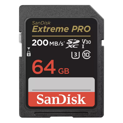SanDisk Extreme PRO SDHC and SDXC UHS-I Memory Card - 32GB, 64GB, 128GB, 256GB