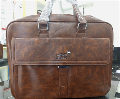 Montblanc Messenger Laptop 15.6 Bag for Men & Women Outdoor Travel Business Pu Leather