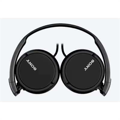 Sony ZX Series Wired On-Ear Foldable 3.5mm In-line remote remote with mic, Headphones, Black MDR-ZX110