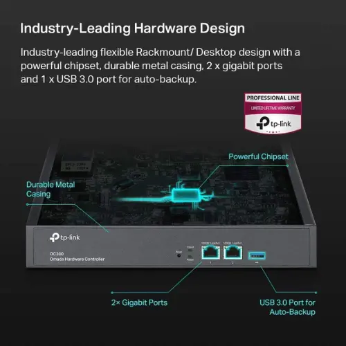 TP-Link OC300 Omada Hardware Controller | SDN Integrated | 2 Gigabit Port + 1 USB 3.0 Port | Manage Up to 500 Devices | Easy & Intelligent Network Monitor & Maintenance | Cloud Access & Omada App