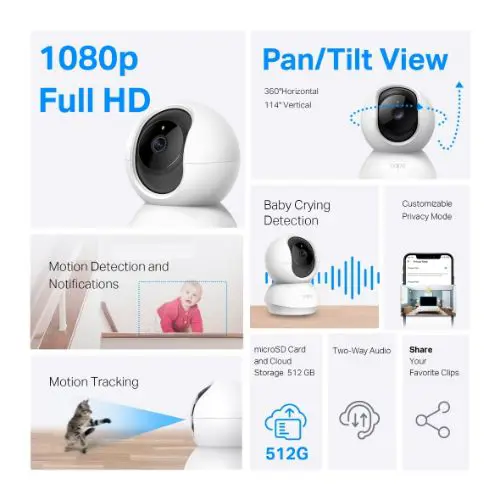 TP-Link Tapo C200C – 1080p Pan/Tilt Smart Wi-Fi Home Security Camera