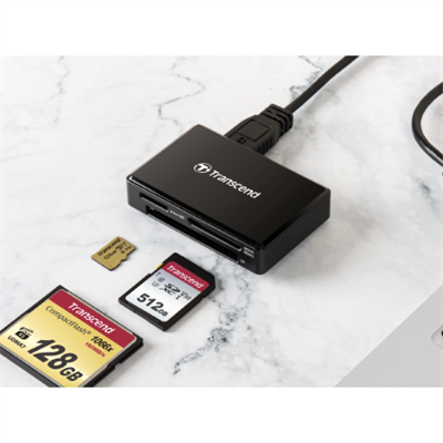 Transcend TS-RDF8K2 USB 3.1 Gen SDXC (UHS-I)/SDHC (UHS-I)/microSDXC (UHS-I)/microSDHC (UHS-I)/CompactFlash (UDMA7)/CompactFlash (Type I) card reader