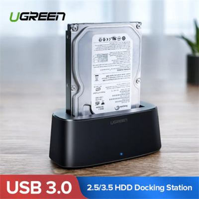 UGREEN 50740 USB3.0 SATA Hard Disk Docking for 2.5″ and 3.5″ SATA HDD - Black